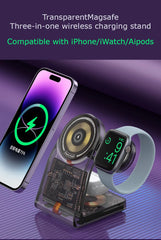 3-in-1 15W Magnetic Wireless Mobile & Watch & Earpods Charging Station Dock