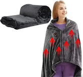 Comfy Cosy Heating Wearable Flannel Blanket Shawl - Rechargeable