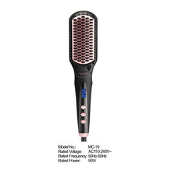 Mac Styler Hair Straightening Brush with Adjustable Temperature & Auto Shut-off