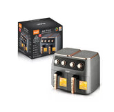 RAF 2800W 6L + 6L Smart Dual Air Fryer with Mechanical Timer, Non-Stick Cooking Surface, Adjustable