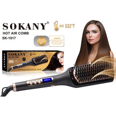 Sokany 2-IN-1 Heated Hot Air Hair Straightening Comb with Far Infrared and Negative Ionic Technology