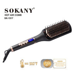 Sokany 2-IN-1 Heated Hot Air Hair Straightening Comb with Far Infrared and Negative Ionic Technology