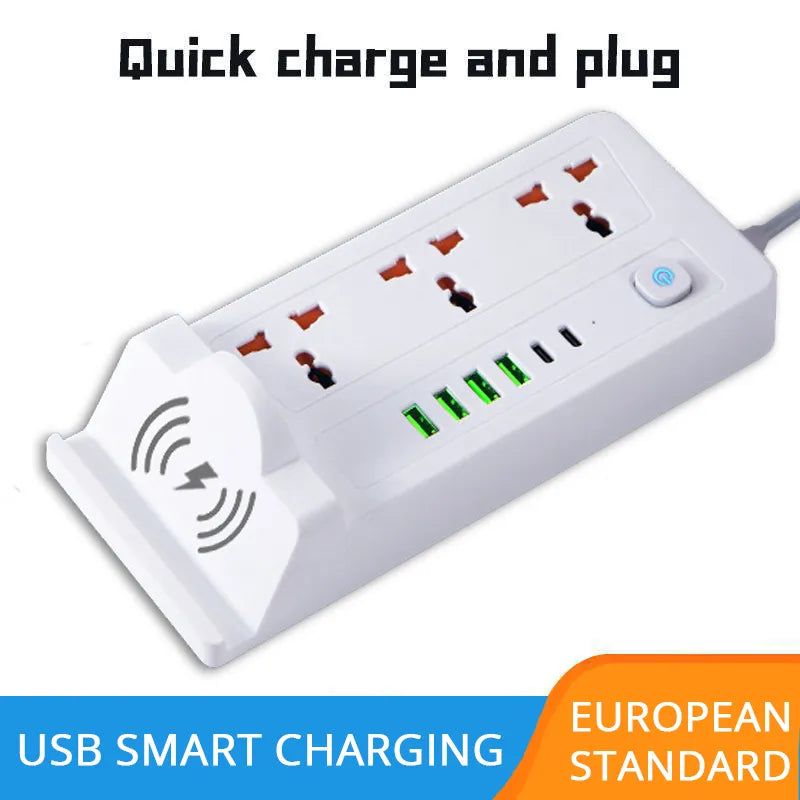 Multi-Functional Power Strip Extension - 3 Power Sockets, 1 PD & 5 USB Sockets