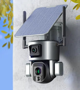 Advanced Solar Powered Outdoor Wireless WiFi Security Dual Lens Camera with with Motion Detection