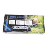 Portable Double Butane Gas Stove for Outdoors with High Heat Output and Windshield for Better Cookin