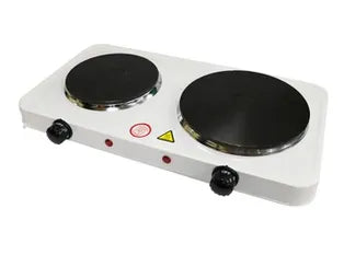 Electric Double Hot Plate Cooking Stove - Cast Iron Hot Plates with Thermostats, Stainless Steel Ho