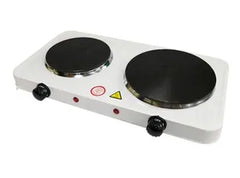 Electric Double Hot Plate Cooking Stove - Cast Iron Hot Plates with Thermostats, Stainless Steel Ho
