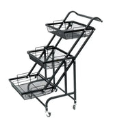 3 Tier Adjustable & Foldable Kitchen Storage Metal Rack Organizer Trolley with Wheels