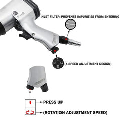 Pneumatic Air Impact Wrench Tool 1/2 Inch With Complete Kit