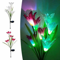 Decorative Solar Waterproof Flower Lights with Artificial Calla Flower Design for Garden & Outdoors