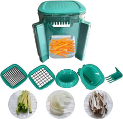 All-in-One Multifunctional Chopper & Slicer Equipped with Blade Storage Box For Vegetables, Fruits & cheese