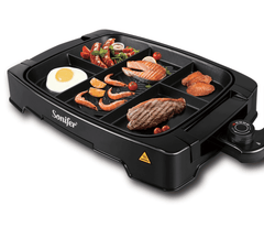 Sonifer Electric Multi Portion Grill with Adjustable Temperature, Non-Stick Coating & Detachable Thermostat - 1500W