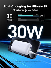UGREEN 10000mAh PD-30WTwo-way Fast Charging Power Bank - White