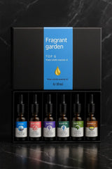 Fragrant Garden 6-in-1 Water-Soluble Essential Oil Set 10ml Each for Humidifiers, Diffusers & Home Aroma Enhancement with Mixed Aromatic Variants