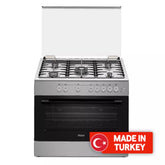 بوتاجاز غاز قائم بذاته من هاير 90x60 سم بـ 5 شعلات، 110 لتر، HCR9060GT2 - اينوكس