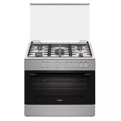 بوتاجاز غاز قائم بذاته من هاير 90x60 سم بـ 5 شعلات، 110 لتر، HCR9060GT2 - اينوكس
