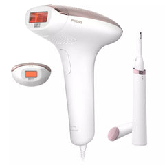 Philips Lumea Series 7000 شعر ناعم بدون شعر مع أداة تشذيب ساتان كومباكت بن، سلكي، ملحقان، BRI921/60 - أبيض