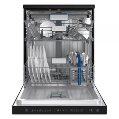 Hitachi Free Standing Dishwasher, 8 Programs, 15 Settings, HDF-F158CVGB - Black