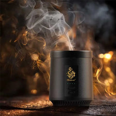 Portable Rechargeable Electric Bakhoor & Oud Incense Burner with 2000mAh Battery, 2-in-1 Charcoal & Oud Modes, Flameless Electric Heating, Built-in Fan, USB-C Charging & LED Battery Indicator