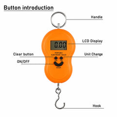 50Kg Portable Digital Hanging Luggage Scale with HD Backlit LCD Display, High Precision Sensor, Heavy-Duty Stainless Steel Hook, Tare Function, Weight Lock, Multi-Unit Conversion & Auto Power-Off Electronic Weight Scale