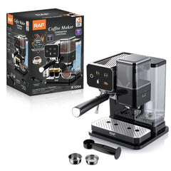 RAF R.0204 Premium 2-in-1 Espresso Coffee Maker with 15 Bar Pump, Integrated Grinder, Steam Frother & 900ml Water Tank for Authentic Café-Style Experience at Home & Office