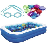 Bestway 3D Undersea Inflatable Kids Pool with Goggles & Treasure Hunt Game Set – 262 x 175 x 51cm