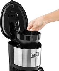 Black+Decker 750W 10 Cup Coffee Maker/Coffee Machine With Glass Carafe For Drip Coffee, Silver/Black - DCM750S-B5