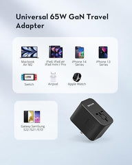 RAVPower RP-PC1034 PD PIONEER 65W 3-Port Travel Charger Black Global Version