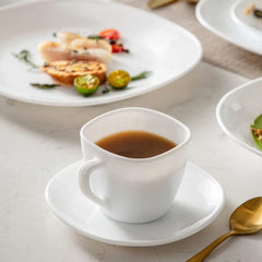 Opal 18-Pieces Modern Rounded Square Glassware Dinner Dish Set - Open Box / New Product