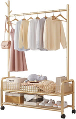 Modern Clothes Stand & Hanger Rack Organiser with Multi-Functional Storage and Hooks
