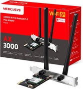 Mercusys MA80XE AX3000 Wi-Fi 6 Bluetooth 5.2 PCIe Adapter, Wi-Fi 2402Mbps (5GHz) + 574Mbps (2.4GHz), Intel WiFi 6 Chipset, WPA3, Compatible with Windows 10, 11 (64bit)