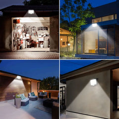 Solar Motion Sensor LED Security Wall Light with RC Remote Control, 120° Wide Angle Outdoor Lamp, Motion Detection, 20㎡ Illumination Coverage & Waterproof Solar Panel Light