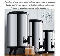 12L Triple-Layer Stainless Steel Beverage Dispenser with 304 Steel Liner, Foldable Tripod Stand, -30°C to 150°C Heat-Cold Resistance & Long-Hour Thermal Preservation for Tea, Coffee, Milk & Juice