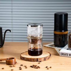 iCafilas Portable Cold Brew Coffee Maker 300ml Borosilicate Glass Dripper with Stainless Steel Filter - Open Box / New Product
