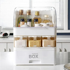 Multifunctional Kitchen Spice Organizer Rack Organizer with Dustproof Lid, Condiment Containers – 30 x 24.5 x 40 cm