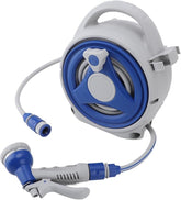 15M Portable Wall-Mountable Garden Hose Reel with 8-Pattern Spray Gun - Green