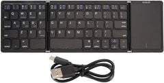 Premium Portable & Foldable Wireless Keyboard with Touchpad, Multi-Device Wireless Connectivity, USB-C Rechargeable, 60H Working Time, Compatible with iOS, Android, Windows & Mac – Portable Travel Gadget - Open Box / New Product