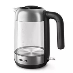 Philips Glass Electric Kettle, 1.7L, 2200W, HD9339/81 - Silver/Black