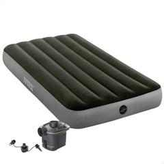 سرير هوائي INTEX Twin Dura Beam Prestige مع مضخة بطارية (99 سم × 1.91 متر × 25 سم)
