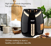 RAF 1500W 5.8 Litre Electric Air Fryer Cooker with Adjustable Thermostat