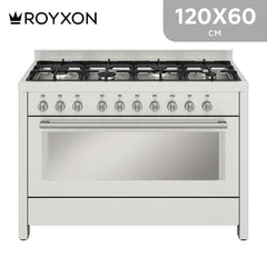 Royxon Gas Cooker 6x Burner, Free Standing 120x60, Stainless Steel - MLW626RI