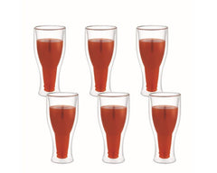 ARAMORO 6 PCS SET 260ML BOROSILICATE DOUBLE WALL GLASS TUMBLER