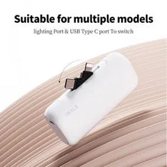 iWALK LinkPod Switch 5000mAh, Rotary Power Bank, USB-C & Lightning White
