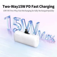 iWALK LinkPod Switch 5000mAh, Rotary Power Bank, USB-C & Lightning White