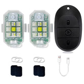 RC Wireless Flashing Safety Light with 7 Colors, 26 Modes, Micro-USB Rechargeable, Built-in 3.7V 300mAh Battery, Memory Mode & Remote Strobe Control for Bikes, Motorcycles, Quadcopter Drones, Camping & Night Running