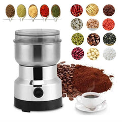 Pure Electric Coffee Grinder 200W Stainless Steel Coffee Bean & Spice Grinder with 85g Capacity, Transparent Safety Lid, High-Speed Metal Blade Grinder