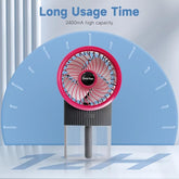 3-in-1 Portable Rechargeable Air Conditioner Mist Fan with 350ml Water Tank, Multicolor Night Light & 3-Speed Cooling