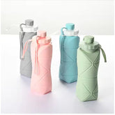 Foldable Silicone Water Bottle for Travel & Outdoor – 600ml | Portable & Compact | Resistant to Heat and Cold