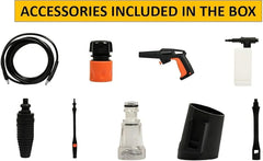 BLACK+DECKER Pressure Washer, 1400W, 1512 PSI, 105 Bar Max Pressure, Lightweight, Self-Priming, Total Stop System, Includes Accessories, Sleek Design, ECO Friendly, Orange/Black - PW1450TD-B5