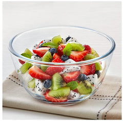 Borosil Microwavable Borosilicate Glass Mixing Bowl 2.5L Heat Resistant Non-Porous Kitchen Prep Bowl for Oven Microwave Freezer Use
